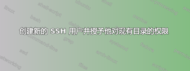 创建新的 SSH 用户并授予他对现有目录的权限