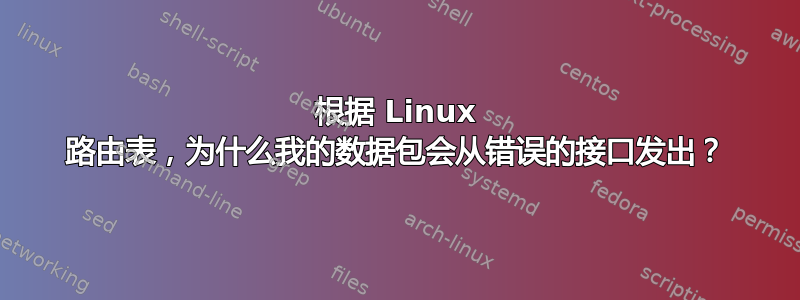 根据 Linux 路由表，为什么我的数据包会从错误的接口发出？