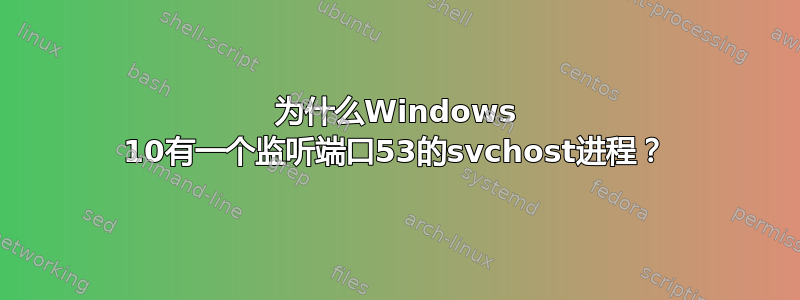 为什么Windows 10有一个监听端口53的svchost进程？