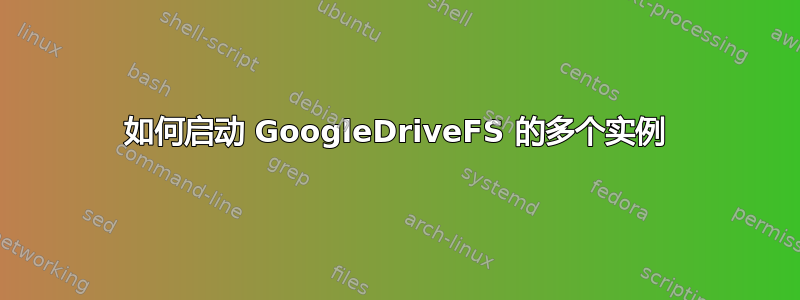 如何启动 GoogleDriveFS 的多个实例