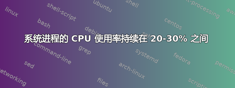 系统进程的 CPU 使用率持续在 20-30% 之间