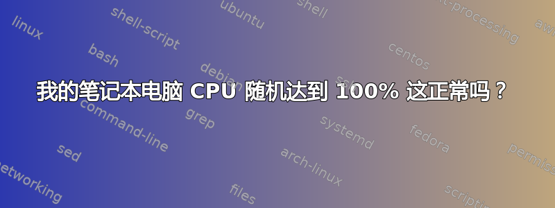 我的笔记本电脑 CPU 随机达到 100% 这正常吗？