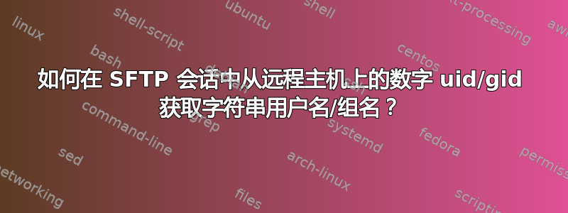 如何在 SFTP 会话中从远程主机上的数字 uid/gid 获取字符串用户名/组名？