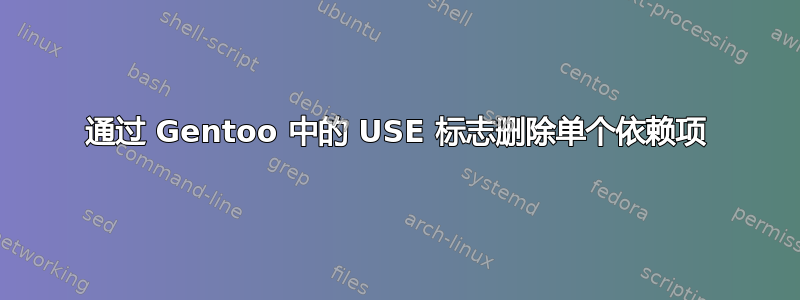 通过 Gentoo 中的 USE 标志删除单个依赖项