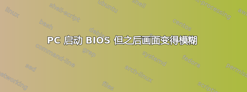 PC 启动 BIOS 但之后画面变得模糊