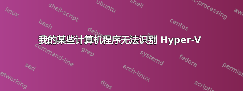 我的某些计算机程序无法识别 Hyper-V