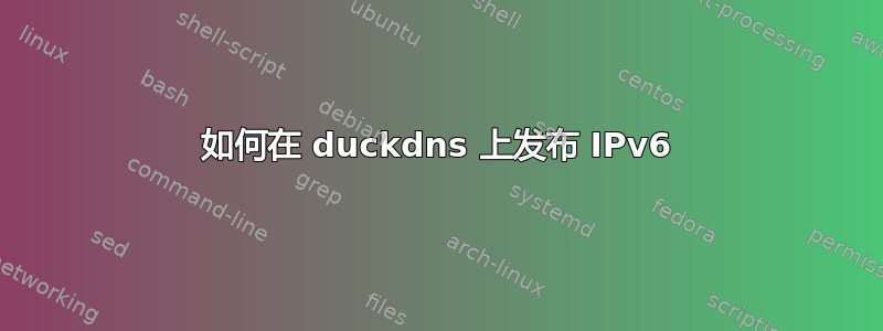 如何在 duckdns 上发布 IPv6