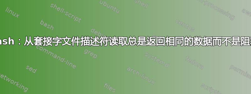 Bash：从套接字文件描述符读取总是返回相同的数据而不是阻塞