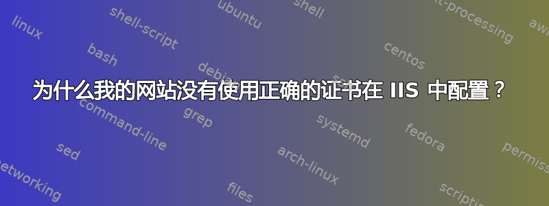 为什么我的网站没有使用正确的证书在 IIS 中配置？