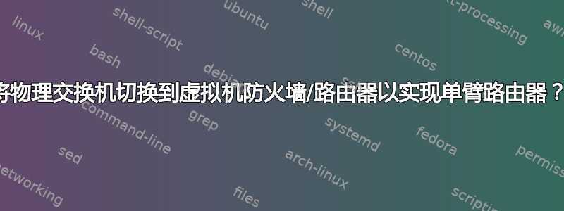 将物理交换机切换到虚拟机防火墙/路由器以实现单臂路由器？