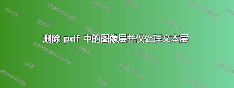 删除 pdf 中的图像层并仅处理文本层