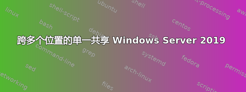 跨多个位置的单一共享 Windows Server 2019