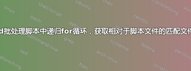 在cmd批处理脚本中递归for循环，获取相对于脚本文件的匹配文件路径