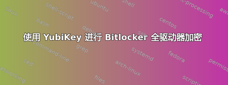 使用 YubiKey 进行 Bitlocker 全驱动器加密