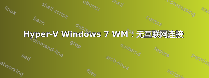 Hyper-V Windows 7 WM：无互联网连接