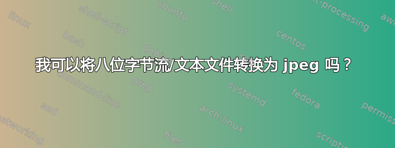 我可以将八位字节流/文本文件转换为 jpeg 吗？