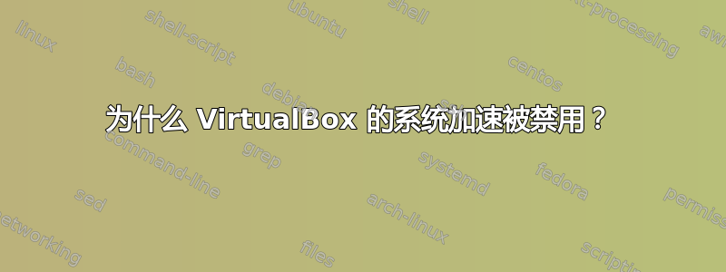 为什么 VirtualBox 的系统加速被禁用？