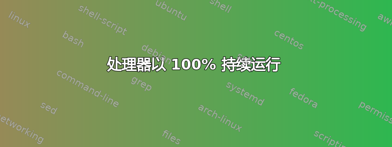 处理器以 100% 持续运行