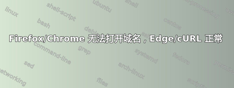 Firefox/Chrome 无法打开域名，Edge/cURL 正常