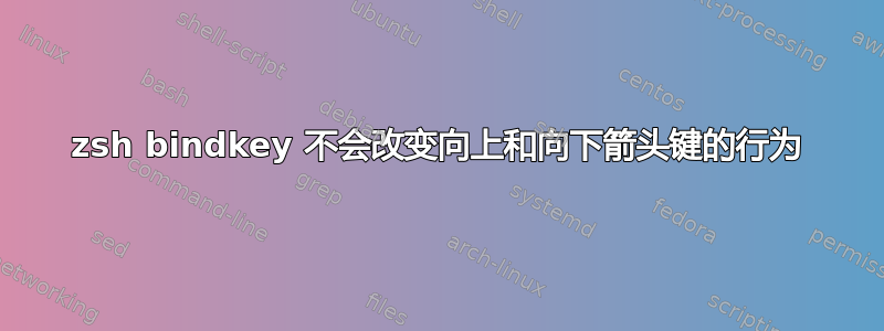 zsh bindkey 不会改变向上和向下箭头键的行为