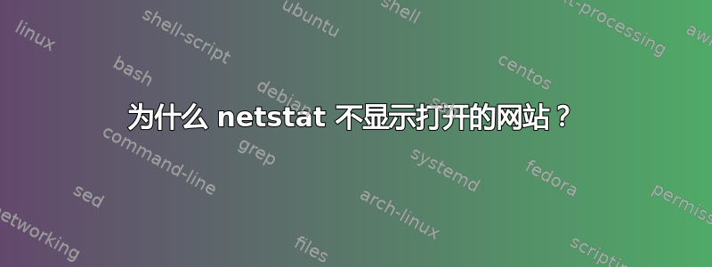 为什么 netstat 不显示打开的网站？