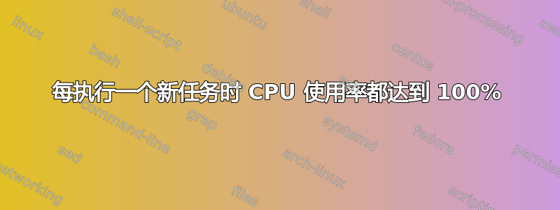 每执行一个新任务时 CPU 使用率都达到 100%