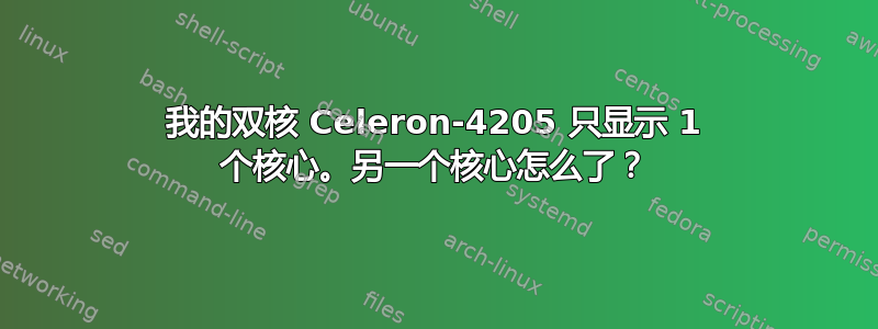 我的双核 Celeron-4205 只显示 1 个核心。另一个核心怎么了？