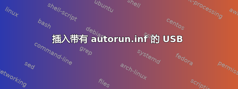 插入带有 autorun.inf 的 USB