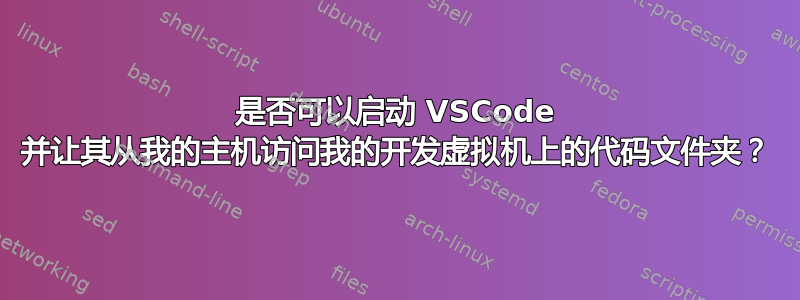 是否可以启动 VSCode 并让其从我的主机访问我的开发虚拟机上的代码文件夹？