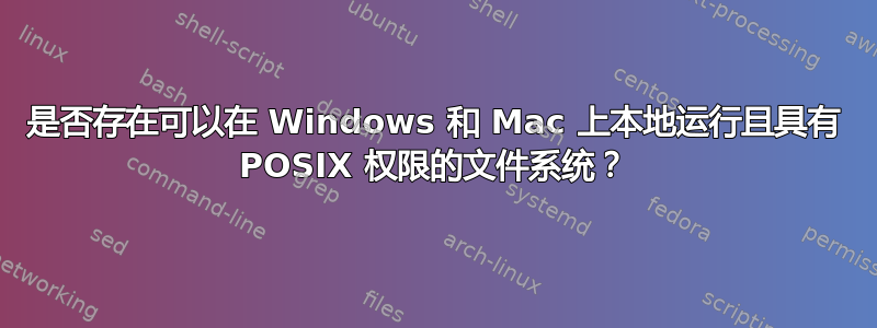 是否存在可以在 Windows 和 Mac 上本地运行且具有 POSIX 权限的文件系统？