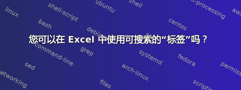 您可以在 Excel 中使用可搜索的“标签”吗？