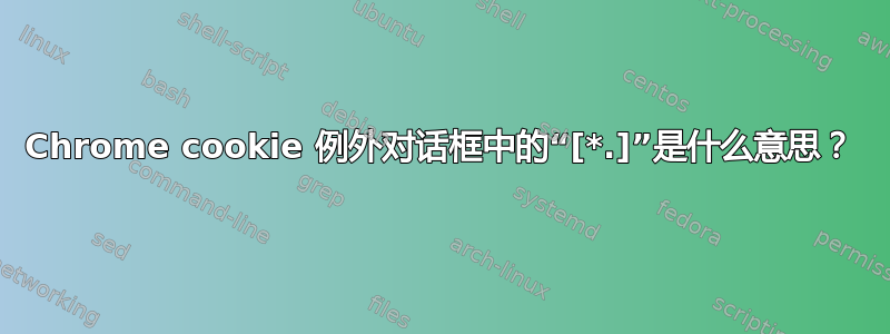 Chrome cookie 例外对话框中的“[*.]”是什么意思？