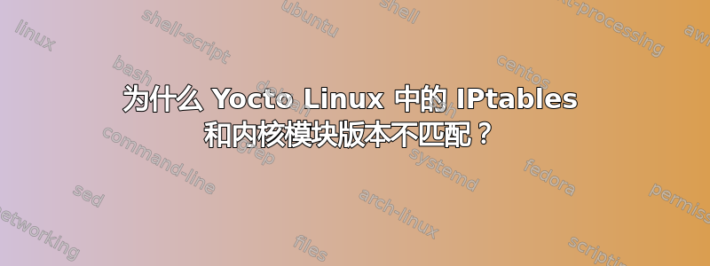 为什么 Yocto Linux 中的 IPtables 和内核模块版本不匹配？