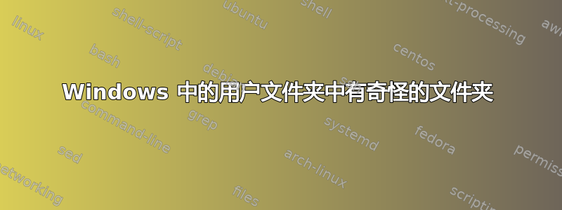 Windows 中的用户文件夹中有奇怪的文件夹