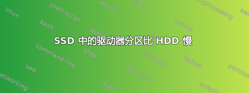 SSD 中的驱动器分区比 HDD 慢