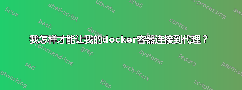 我怎样才能让我的docker容器连接到代理？