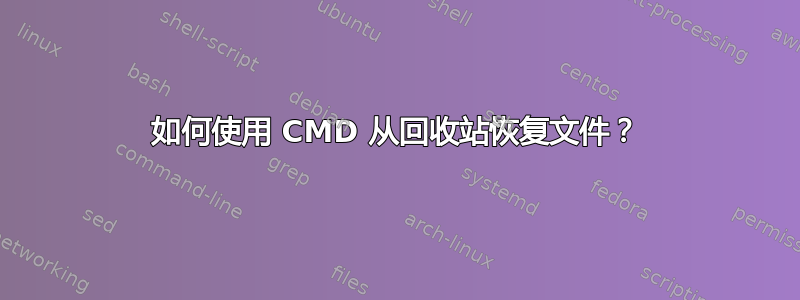 如何使用 CMD 从回收站恢复文件？