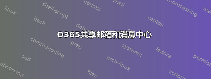 O365共享邮箱和消息中心