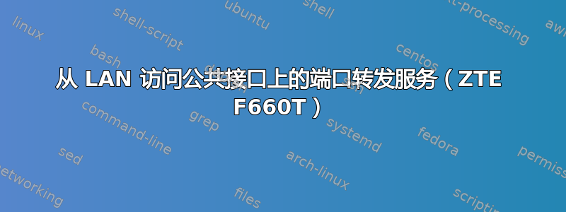 从 LAN 访问公共接口上的端口转发服务（ZTE F660T）
