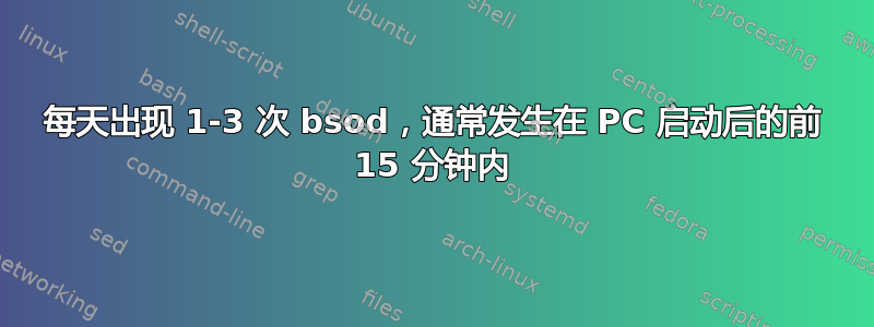 每天出现 1-3 次 bsod，通常发生在 PC 启动后的前 15 分钟内