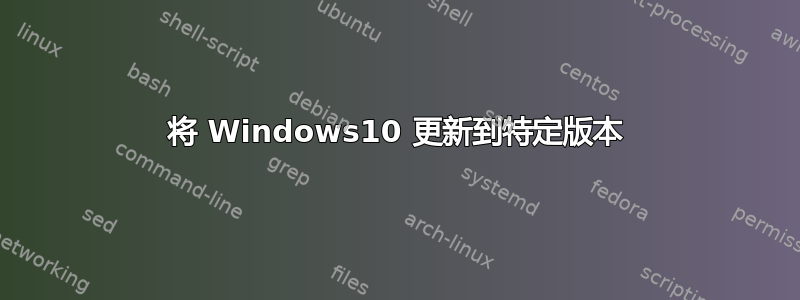 将 Windows10 更新到特定版本