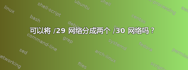 可以将 /29 网络分成两个 /30 网络吗？