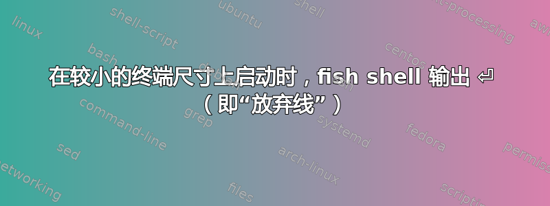 在较小的终端尺寸上启动时，fish shell 输出 ⏎ （即“放弃线”）