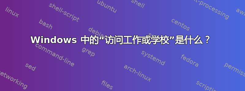 Windows 中的“访问工作或学校”是什么？