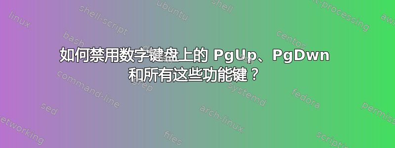 如何禁用数字键盘上的 PgUp、PgDwn 和所有这些功能键？