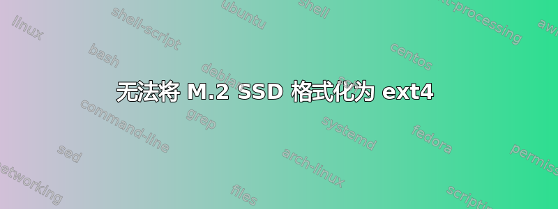 无法将 M.2 SSD 格式化为 ext4