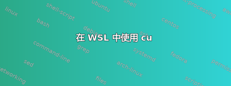 在 WSL 中使用 cu