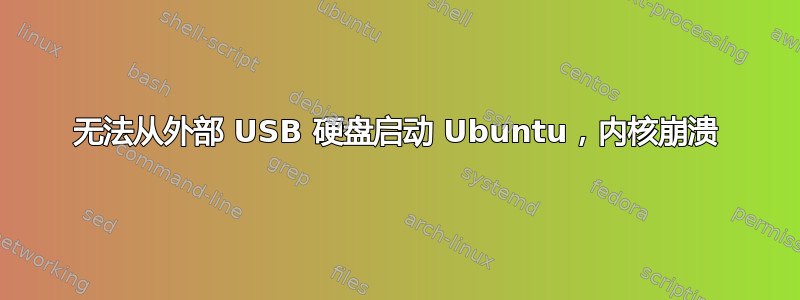 无法从外部 USB 硬盘启动 Ubuntu，内核崩溃