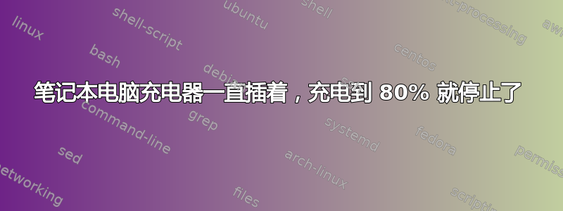 笔记本电脑充电器一直插着，充电到 80% 就停止了