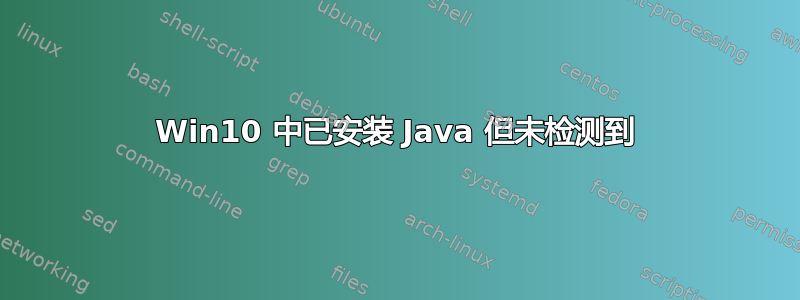 Win10 中已安装 Java 但未检测到